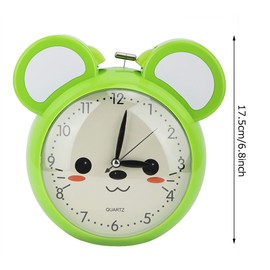 Cartoon Animals Night Luminous Alarm Clock Double Bell Alarm Clock Bedside Clock (Green)