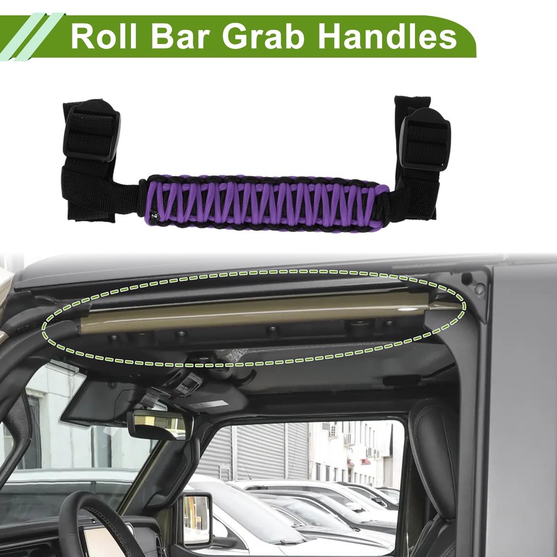 X AUTOHAUX Roll Bar Grab Handles for Jeep Wrangler 2024-2025