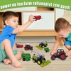 VBACALA Die-Cast Tractor Toy, Tractor with Trailer Combine Harvester Set,
