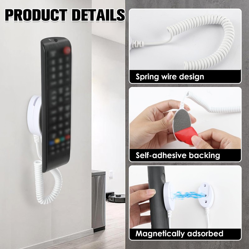Magnetic Remote Leash Control Holder with Security Cable, Retractable Tidy