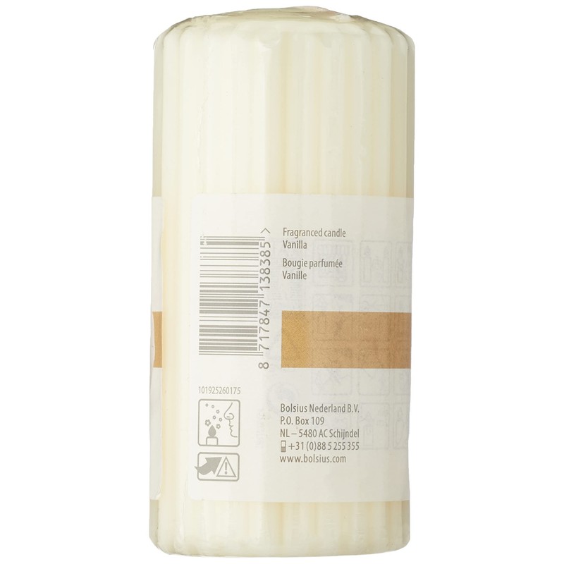 Bolsius Vanilla Column, White, One Size