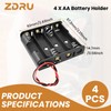 ZDRU 4 AA Battery Holder with Leads, 6V (4x1.5V) Thicken
