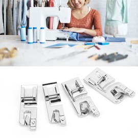 Pssopp Prensador de Dobladillo Enrollado Estrecho de 4 Uds., Telas Finas Disponibles DIY para Máquinas de Coser Multifuncionales para el Hogar