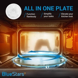 BlueStars Microwave Glass Plate 10.6" / 27cm - Replaces WB48X21336 BT-3112 - Universal Fit for Panasonic Farberware High Pointe Toshiba Haier Microwaves Ovens - Durable Y-Type Turntable Tray