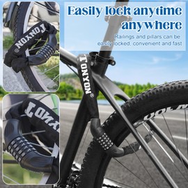 Weploda Anti-theft bicycle chain lock, bicycle lock, bicycle combination lock with 5 digits, bicycle lock, high security, 90 cm / 35.43 inches, for door, gate, fence, grill, bicycle (black)