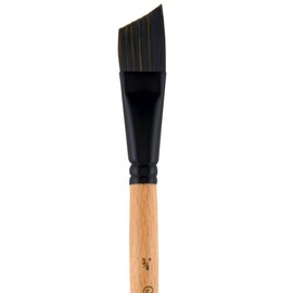 Princeton Catalyst Polytip, Brushes for Acrylic and Oil, Series 6450 Short Handle, Angle Shader, Size 3/4 Inch