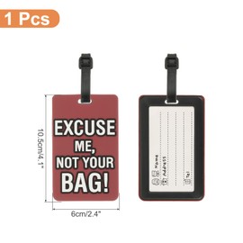 PATIKIL Luggage Tag (Excuse Me, Not Your Bag), PVC Funny Travel Baggage Bag Tag Suitcase Identifier Label for Women Men, Burgundy