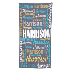 Quick Dry Beach Towel, Quick Dry Beach Towel with Name, Multipurpose Fade-Resistant Bath Sheet Printed Outdoor Sports Accessories for Travel Vacation