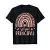 School Principal Rainbow Leopard Funny School Principal T-Shirt