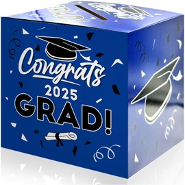 BaErSan Graduation Card Box 2025 Blue – School & College Party Supplies, Congrats Card Holder, Creative Decorations & Table Centerpiece