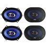 4) New Pyle PL573BL 5x7" 600 Watts 3-Way Car Coaxial