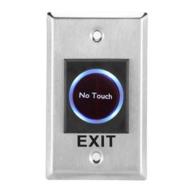 Door Exit Button, Stainless Steel DC12V Infrared Sensor No Touch Contactless Door Exit Release Button Switch with Backlight for Door Access Control