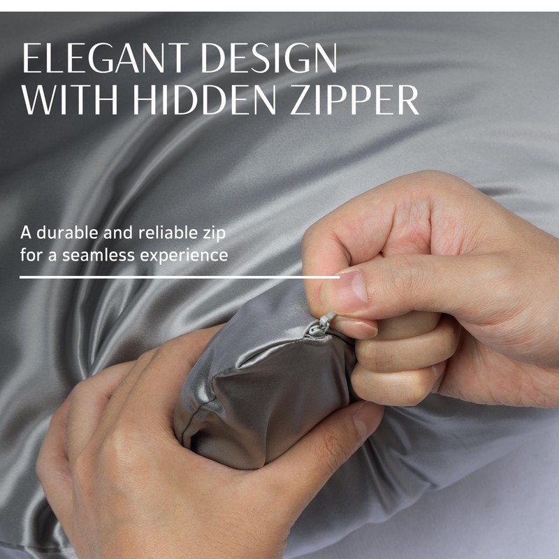 100% Mulberry Silk Pillowcase - Standard - Silver Grey