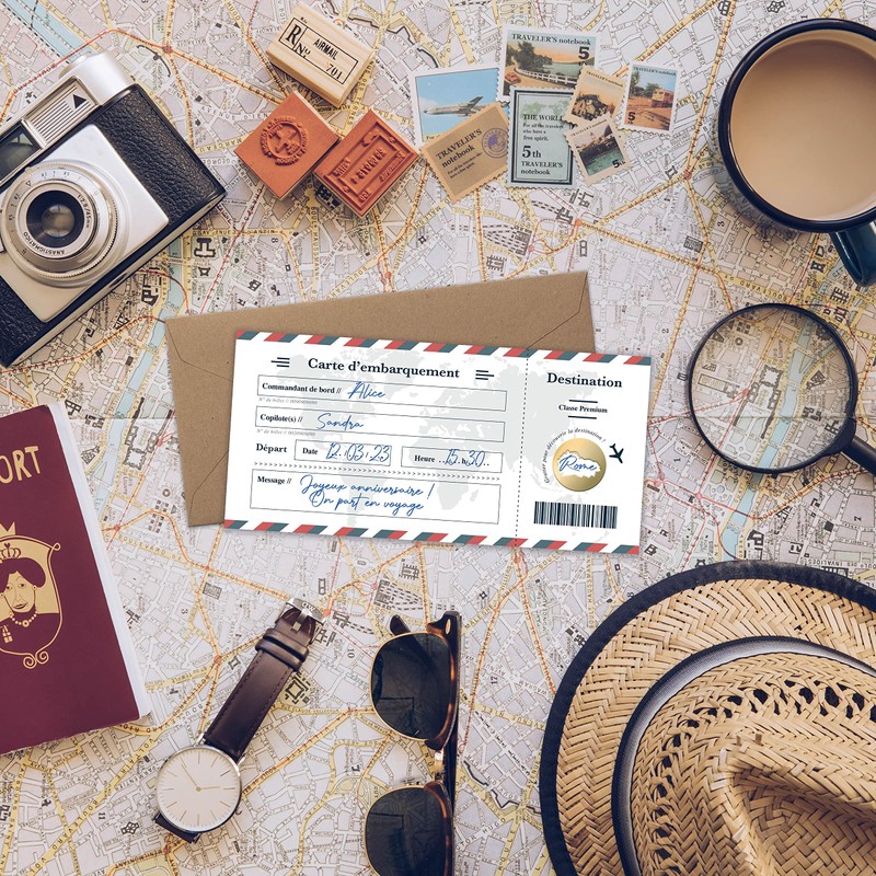 Scratch Off Card Travel White