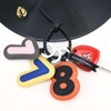 [LeChengMM] Digital 0-9 Leather Keychain Accessories, Hand Touchable Cute Lucky