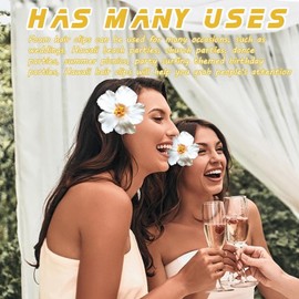 Red Hawaiian Flower Hair Clip for Women Girls Fashion Bohemian Flowers Hair Accessory for Dancer Bridal Wedding Beach Party Hair Accessories Clips & Barrettes(8 cm)