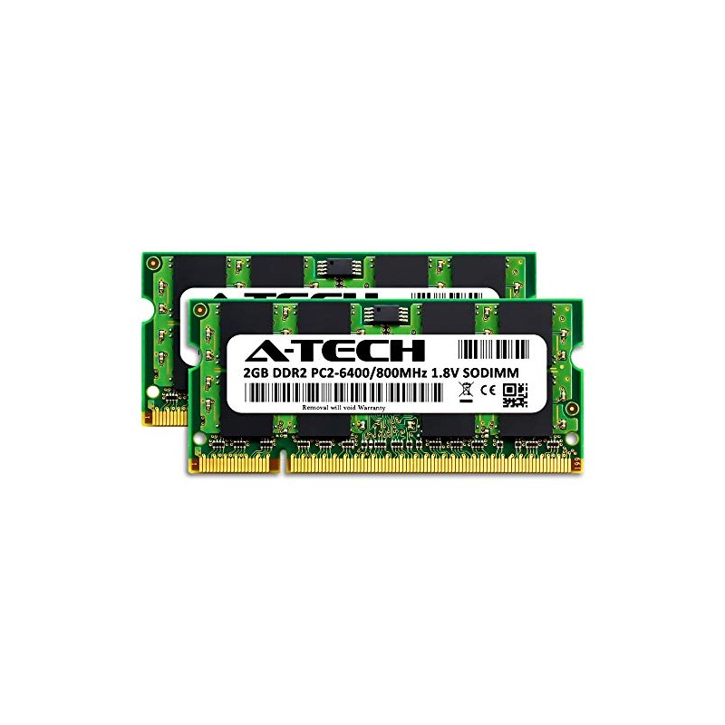 4GB kit (2GBx2) DDR2 PC2-6400 LAPTOP Memory Modules (200-pin SODIMM,