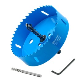 4-1/2 Inch Hole Saw with Arbor for Metal and Wood Cutting, Bi-Metal Hole Cutter, Wood and Metal Hole Saw 4-1/2" Hole Saw Kit for Drywall, Wood, PVC Boards, Fiberglass and Vent Pipes