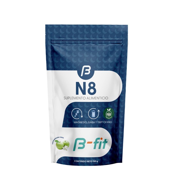 B-Fit | Nootrópicos naturales N8 | 150g | Suplemento alimenticio en polvo | Sin eritritol | 30 porciones | Con magnesio, gaba y triptófano