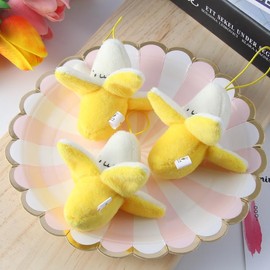 Fansoftiks Peeling Banana Pendant Decoration, Cartoon Doll Soft Birthday Gift Cute Peeling Banana Shape Doll Pendant for Decoration (Yellow)