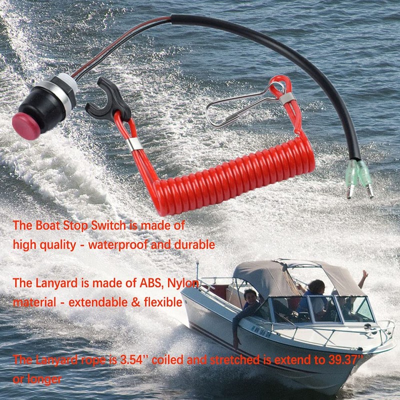 Marine Kill Switch Safety Stop Switch Lanyard Replacement for Marine