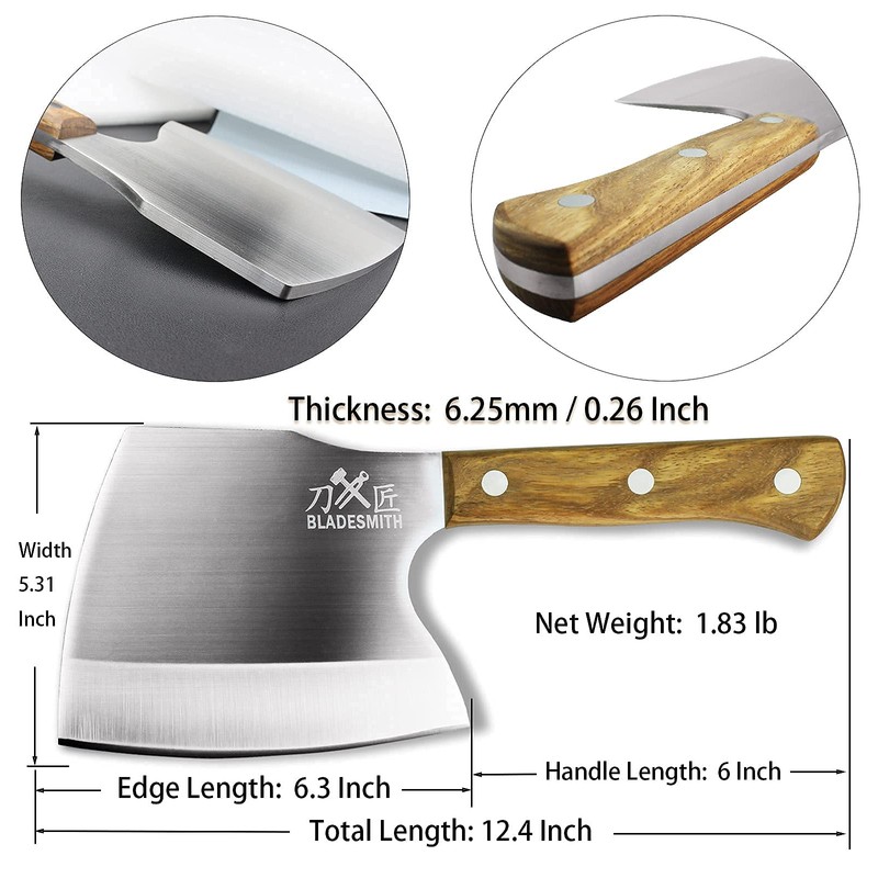 BLADESMITH Meat Cleaver Butcher Axe Bone Chopper Heavy Duty -