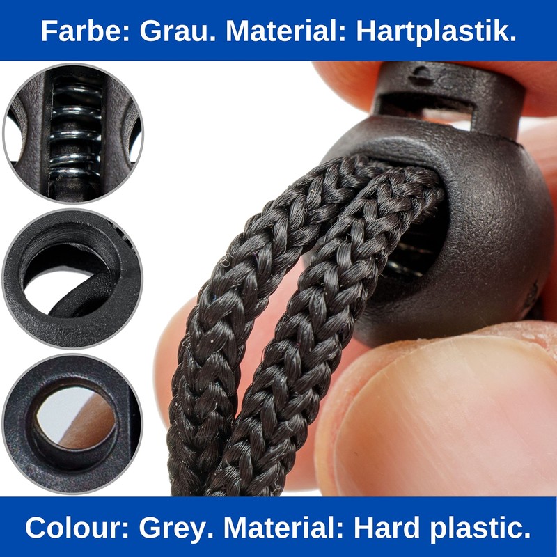 Cord Stopper, 1-Hole, for Cords, Band Clamp Jacket, Clothing, Backpack,