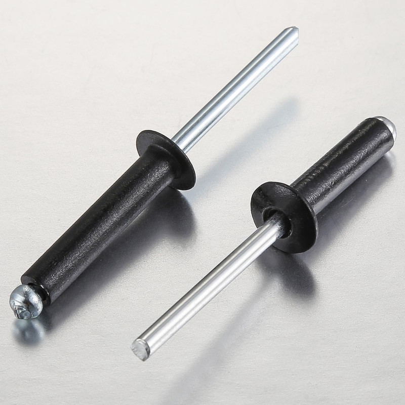 Wensilon (350Pcs) 1/8"x1/4" Black Aluminum blind pro Rivets,Aluminum Grip and