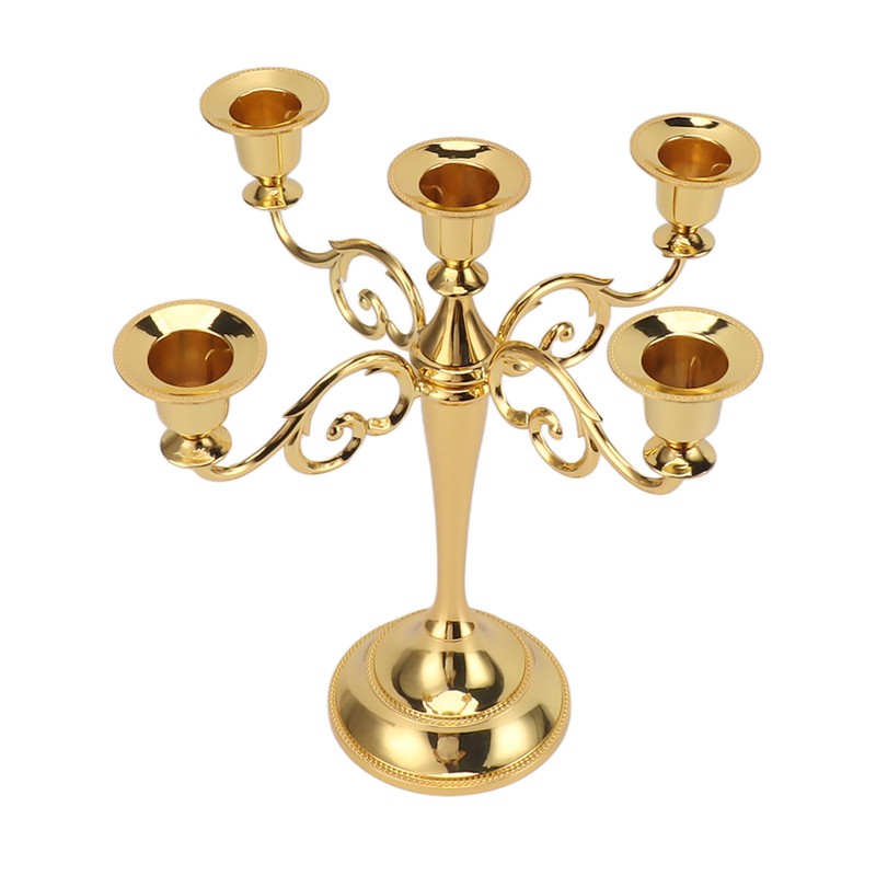 5 Arm Candlestick Holder Iron Retro Decorative Candle Holder Centerpiece