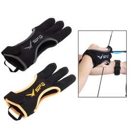 Archery Three-Finger Anti-slip Finger Guard for Korean Bow Glove Gray/L