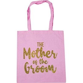 Hippowarehouse The mother of the groom - gold glitter Tote Shopping Gym Beach Bag 42cm x38cm, 10 litres