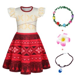 Jurebecia Toddler Princess Costume Kids Adventure Outfit For Girls Princess Dress Up With Accessories Princess Dress For Girls World Book Day Costumes for Girls Red white 2-3 Years