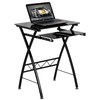 Flash Furniture Norris Black Tempered Glass Computer Desk with Pull-Out