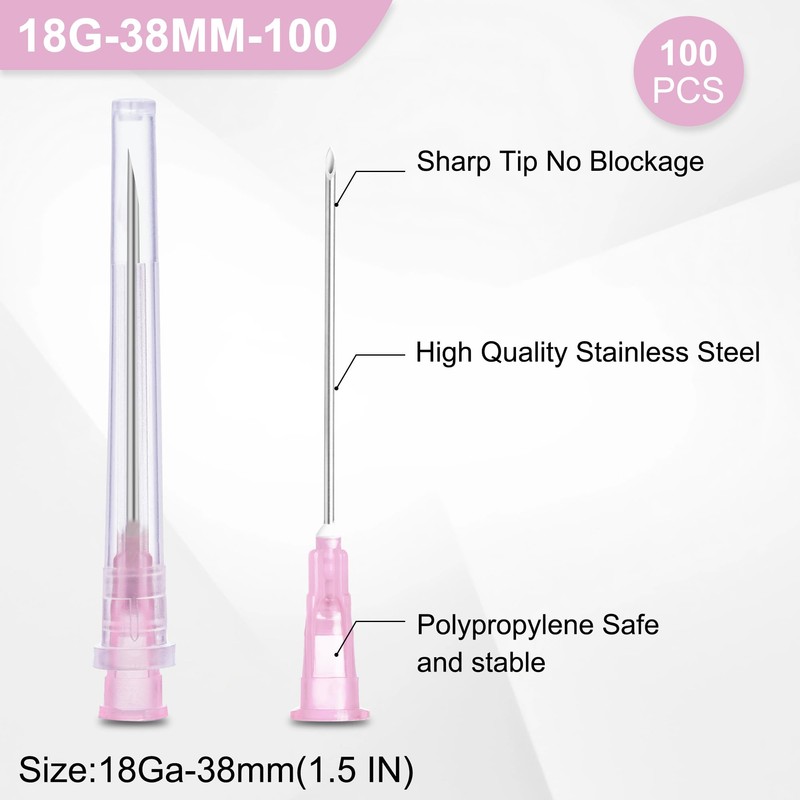 Searvgrh 18 G 38mm Needle Individual Package 100 Pcs for
