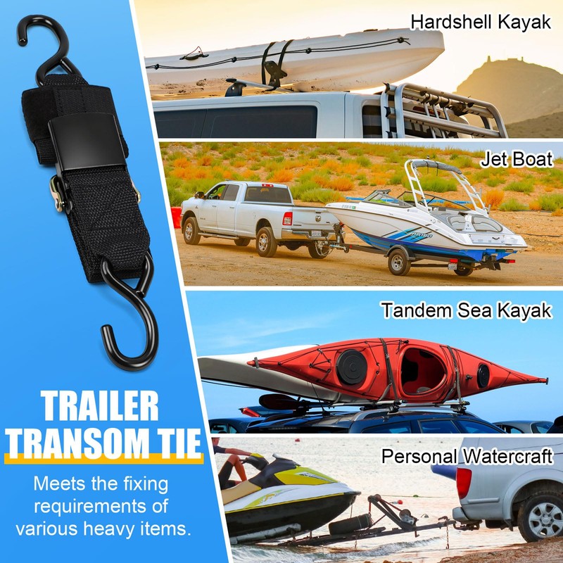 SATINIOR 4 Pcs Boat Trailer Straps Heavy Duty 2" x