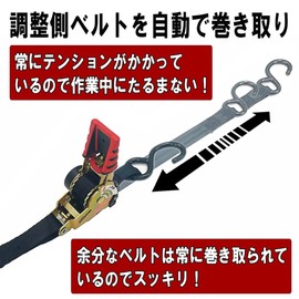 SK11 RTA-2518S Ratchet Type Belt Loading Machine, Automatic Winding Belt Width 1.0 inches (25 mm) x 5.9 ft (1.8 m) Open Hook