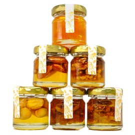 FOODOKO FINEST - Honey Gift Set of 6 Different Flower Honeys with Nuts and Fruits Acacia Honey Gift Set 240 g (6 x 40 g) as Gift Tasting Set