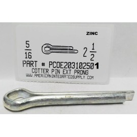 AMERICANINTEGRATEDSUPPLY.COM 5/16X2-1/2 COTTER PINS EXTENDED PRONG STEEL ZINC PLATED (10)