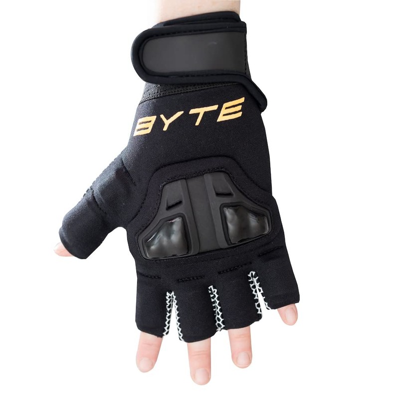 BYTE XR LEFT HAND HOCKEY KNUCKLE GLOVE BLACK ORANGE (Small)