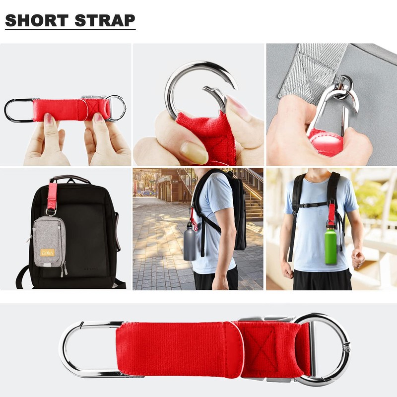 Elastic Jacket Gripper Travel Strap with D-Ring Hooks and Buckle,