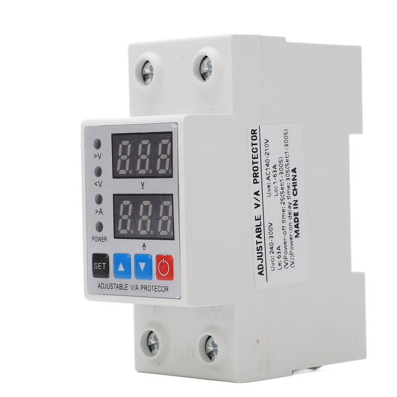 Over Under Voltage Protective Device DIN Rail Adjustable Dual Display