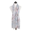 Elegant Viscose Artistic Floral Print Fashion Scarf Wrap, Grey