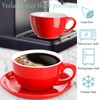 Yesland 2 Pack Ceramic Coffee Cup with Saucer, 8.5 oz
