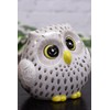 Owl Figurine Pottery Kutani Ware Owl White Sheng Black Feng