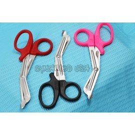 NEW PREMIUM GRADE SET OF 3 PCS (PINK, RED, BLACK) PARAMEDIC UTILITY BANDAGE TRAUMA EMT EMS SHEARS SCISSORS 5.5 INCH STAINLESS STEEL