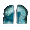 AMOYSTONE Teal Agate Bookends, Large Decorative Crystal Stone Ends 4-6