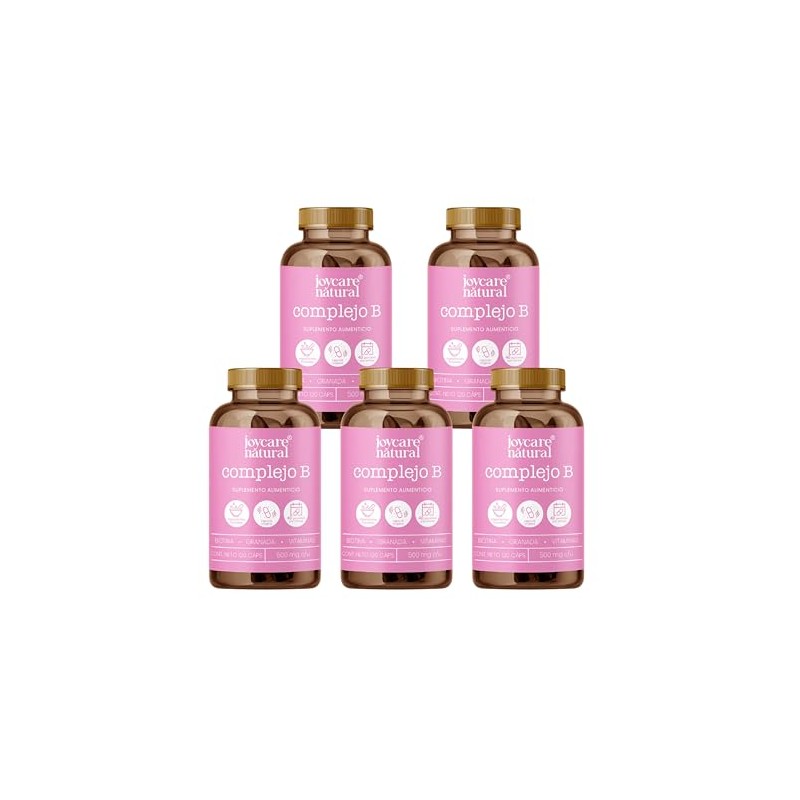 JOYCARE NATURAL Pack de 5 Complejo B Suplemento Alimenticio Biotina