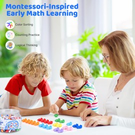 ZYFLSQ 150 PCS Counting Bears Set, 10 Color Sorting Bears Learning Toys for Preschoolers, 1 Inch Stackable Bear Counters for Kids Ages 3+, Montessori-Inspired Math Manipulatives for Classroom & Home