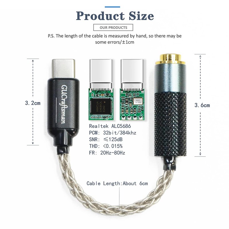 USB Typ C Adapter auf 4,4 mm symmetrische tragbare HiFi
