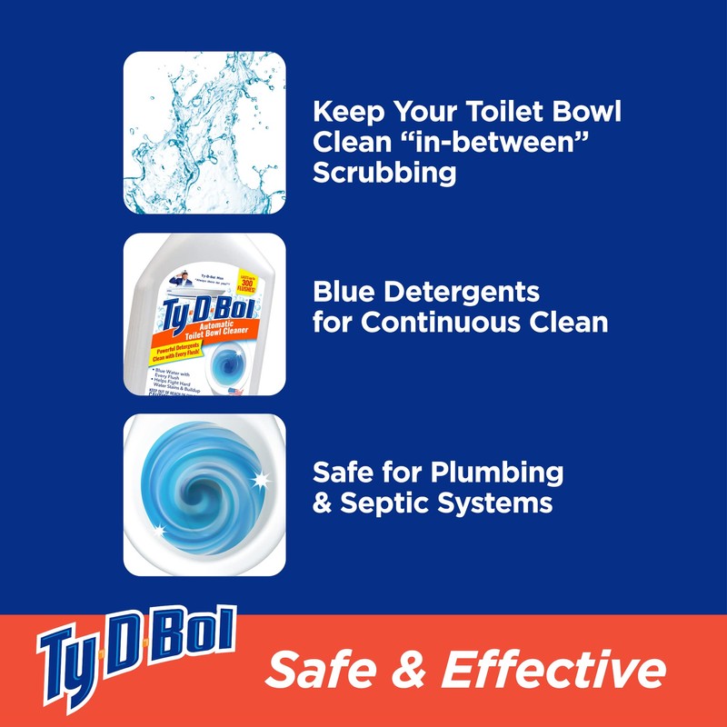 Ty-D-Bol Automatic Toilet Bowl Cleaner Cleans and Deodorizes Toilets for